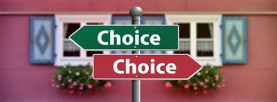 Choice Sign Pointing Left and Right